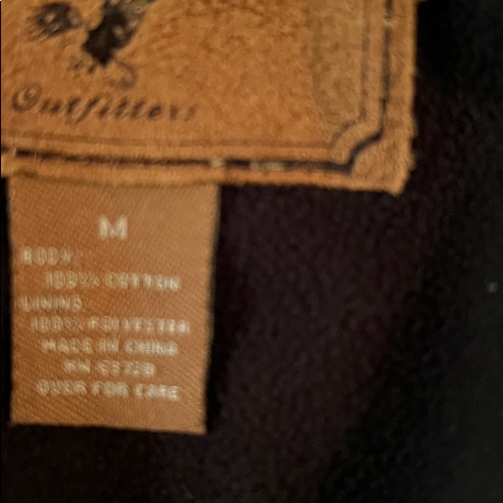 North River Navy  sweater Jacket with Tan Accents suede (faux) zipper mens M - Picture 5 of 7